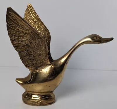Vintage Brass Duck Metal Paperweight Paper Weight Goose Swan Flying Bird Antique • $16.99