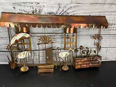 Art Sculpture Mid Century Modern Mcm Metal Wall Hanging Music Box Cafe Copper • $55