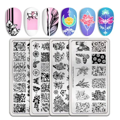 BORN PRETTY Nail Art Stamping Plate Flowers Nail Image Stamp Template Stencil • $1.69