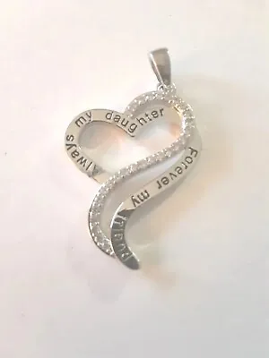 Always My Daughter Forever My Friend Heart Pendant With Cubic Zirconia #41 • $1.25