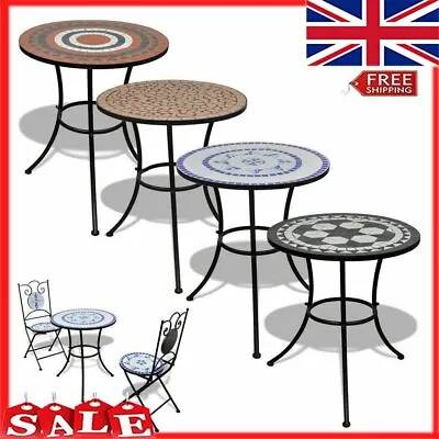 New Mosaic Bistro Cafe Table 60cm/ 2 Chairs Garden Patio Balcony Home Furniture • £217.49