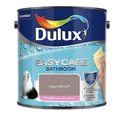 SALE Dulux Easycare Heartwood Bathroom Wall & Ceiling Softsheen Paint 2.5L • £17.99