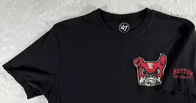 Boston University Terriers T Shirt Mens Medium Black '47 Brand Hockey • $15.97