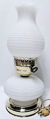 Vintage White Hobnob Milk Glass Double Light Lantern Lamp Boudoir Lamp WORKS • $48.99