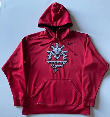 Vintage Nike X Manny Pacquiao Therma-FIT Big Logo Hoody Red Size Large RARE • $64.49