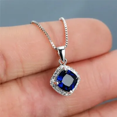 Fashion Wedding 925 Silver Filled Necklace Pendant Cubic Zirconia Women Jewelry • $2.46