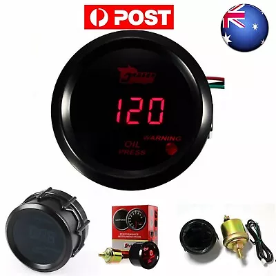 2  52mm 0-120 PSI Digital Red LED Oil Pressure Gauge+Sensor Truck Car Modificine • $37.59