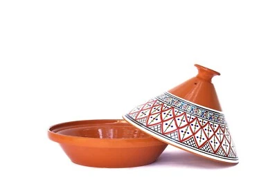 $79.95 • Buy Large Handmade, Hand-painted Classic Red 12  Ceramic Tagine Cooking Pot