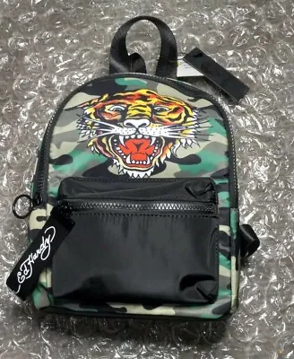 Ed Hardy Christian Audigier Small Festival Backpack Camo Travel Work Bag NWT • $34.99