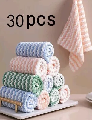 Absorbent Microfiber Cleaning Cloth Lint Free Thick Microfiber Towels Lot 30 • $40