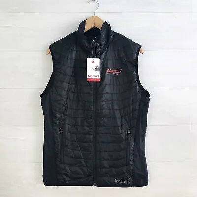 NWT Marmot Black Quilted Variant Vest Full Zip Budweiser Logistics Logo M • $69.50