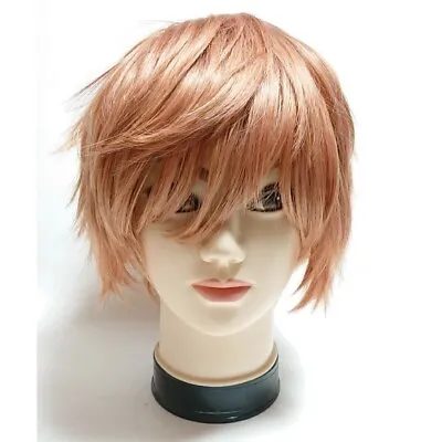 Macross Luka Heat Resistant Short Curl Wig Pink Brown Cosplay • $118.33