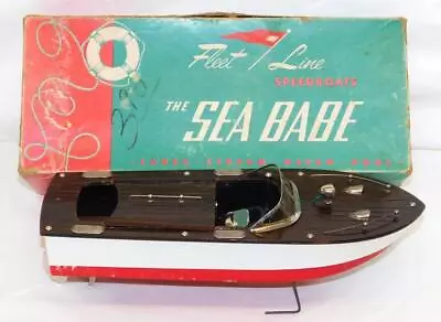 VINTAGE Fleet Line #200 SEA BABE Speed Boat In BOX WORKS Lights Model Motor Boat • $249.95