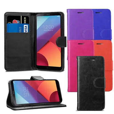 For LG G6 H870 Case - Premium PU Luxury Leather Wallet Flip Case Cover + Stylus • £4.74