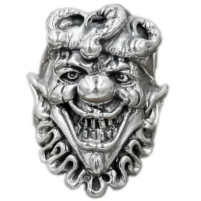 26g Heavy Chunky Joker Batman Clown Skull Biker 925 Sterling Silver Mens Ring • $73.90
