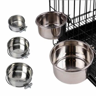 £8.27 • Buy Dog Puppy Cat Pet Animal Cage Crate Run Hang-on Bowl Feeding Food Water Dish