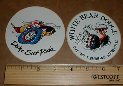 $22.45 • Buy VTG White Bear Dodge Scat Pack Mopar Performance Drag Racing Decal Sticker Lot