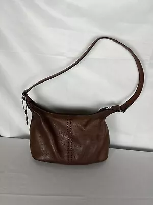 Vintage Fossil 1954 Brown Supple Pebbled Leather Shoulder Bag 75082 Key Charm • $27.47