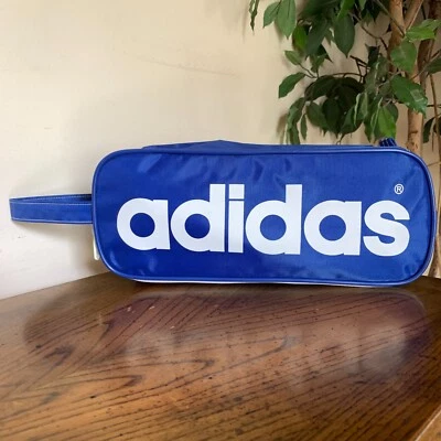 $34.99 • Buy Adidas Vintage Blue Nylon Shoe Sneaker Bag Toiletries Lunch Accessory Travel NEW
