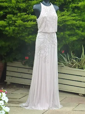 MONSOON BIANCA Sexy Beaded Maxi Dress Size 12 14 Wedding Ball PROM Cruise Gatsby • £94.99