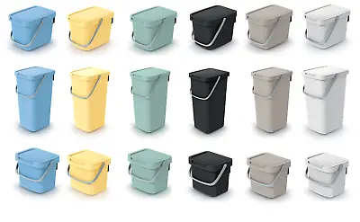 Sorting Box Bin Recycling Segregation Lidded Handle Wall Mount 5 Sizes 6 Colour • £7.99