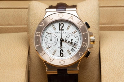 £9950 • Buy Gents Bvlgari 18ct Rose Gold 40mm Diagono Automatic Wristwatch - Just Serviced