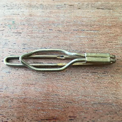 Vintage Brass Tie Bar Clip Clasp - Art Deco • $7.99