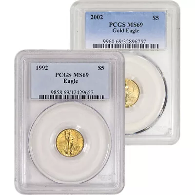 American Gold Eagle 1/10 Oz $5 - PCGS MS69 Random Date And Label • $277.19