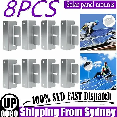$19.75 • Buy 8 Pcs Solar Panel Z-Bracket Mounting Flat Roof Yacht RV Mount Aluminum Alloy Kit
