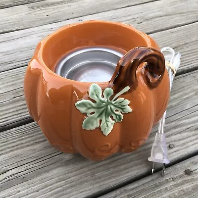 £19.79 • Buy EUC Yankee Candle Fall Decor Pumpkin Electric Tart Melt Wax Warmer Burner