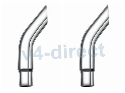 PAIR Of Chrome 6 -5 Inch OD Bull Horn Diesel Exhaust Stack Pipe 36  Length Pipe • $226