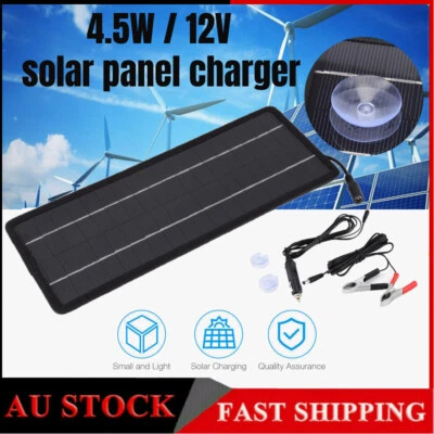 $19.90 • Buy 4.5W 12V Solar Panel Kit Trickle Charger Battery For RV Boat Cars Camping Panels