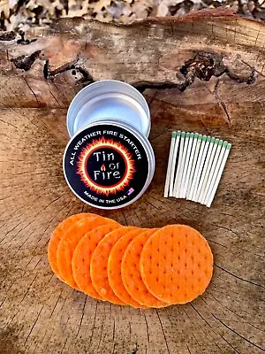 TIN OF FIRE The Original All Weather Fire Starter EDC Camping Hunting Survival • $11.75