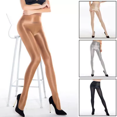 Plus Size 70D Oil Glossy Shiny Pantyhose Shimmering Silk Stockings Dance Tights • $18.02