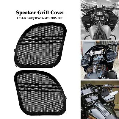 1 Set Tri-Line Speaker Grill Mesh Cover Trim Fit For Harley Road Glide 2015-2023 • $25.99