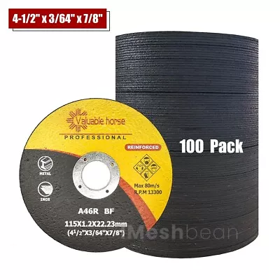 100 PACK 4-1/2 X7/8 X3/64  Cut Off Wheels Metal & Stainless Steel Cutting Disc • $35.25