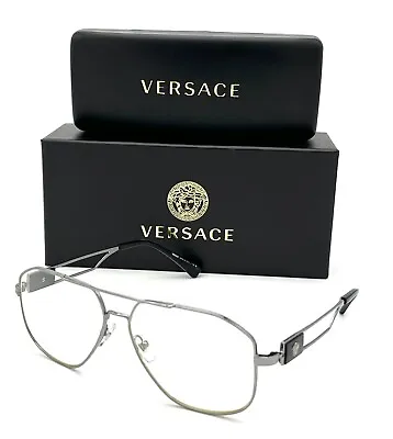 VERSACE VE1287 1001 Gunmetal  / Demo Lens 57mm Eyeglasses • $208.99