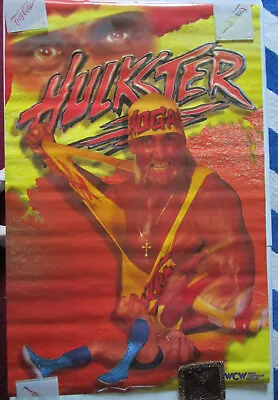 Vintage 1995 WCW WWE WWF Wrestling Poster ~ HULK HOGAN The HULKSTER Hulkmania • $21.95