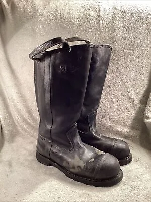 VTG Weinbrenner Vibram SympaTex Black Leather Waterproof Fire Boots USA Size 7 D • $43.55