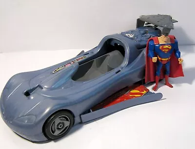 Vintage Superman JLU Action Figure W Super Mobile Car Justice League DC Comics • $12.99