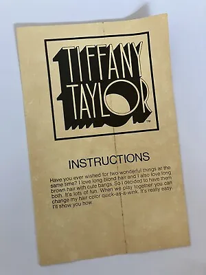 Vintage 1976  Ideal Tiffany Taylor Doll Instructions Booklet For Doll • $12