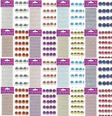 £1.95 • Buy 3d Stickers Craft Pearl Dots Sparkly Glitter Gem Craft Card Craft Self Adhesive
