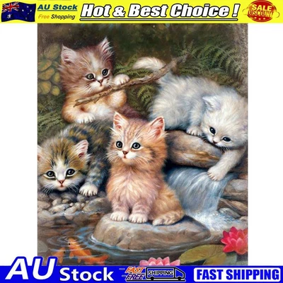 $17.79 • Buy 5D Diamond Painting Kit Cat Full Square Drill DIY Wall Decor Art Crafts Mosaic
