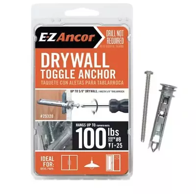 E-Z Ancor Toggle Lock 100 Lbs. Drywall Anchors (25 Pack) (G) • $20.85