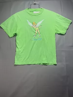 Disney Peter Pan Tinker Bell T Shirt Medium M Green Pullover Slipover • $6.49