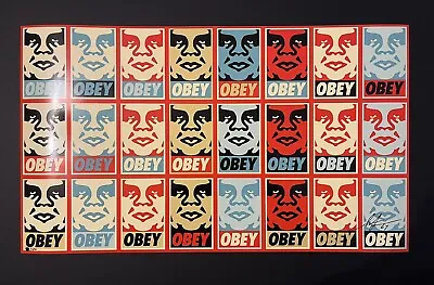 Shepard Fairey Obey Giant Icon Stickers Sheet Limited Edition #/180 • £199.99