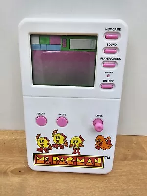 Ms PacMan Handheld Electronic Game 1982 Namco WORKING TESTED White Vintage • $19.99