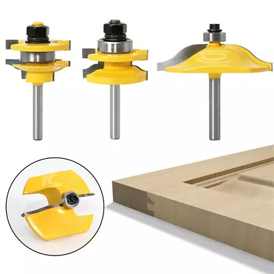 $29.99 • Buy Door Router Bit Set 1/4 Inch Shank ,3PCS Wood Carbide Groove Tongue Milling Tool