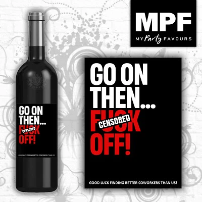 £3 • Buy Personalised New Job Leaving Wine Bottle Label - Good Luck - Funny Rude
