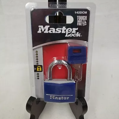 Master Lock Padlock 142DCM Blue Wide Covered Solid Body 1-9/16 In. • $12